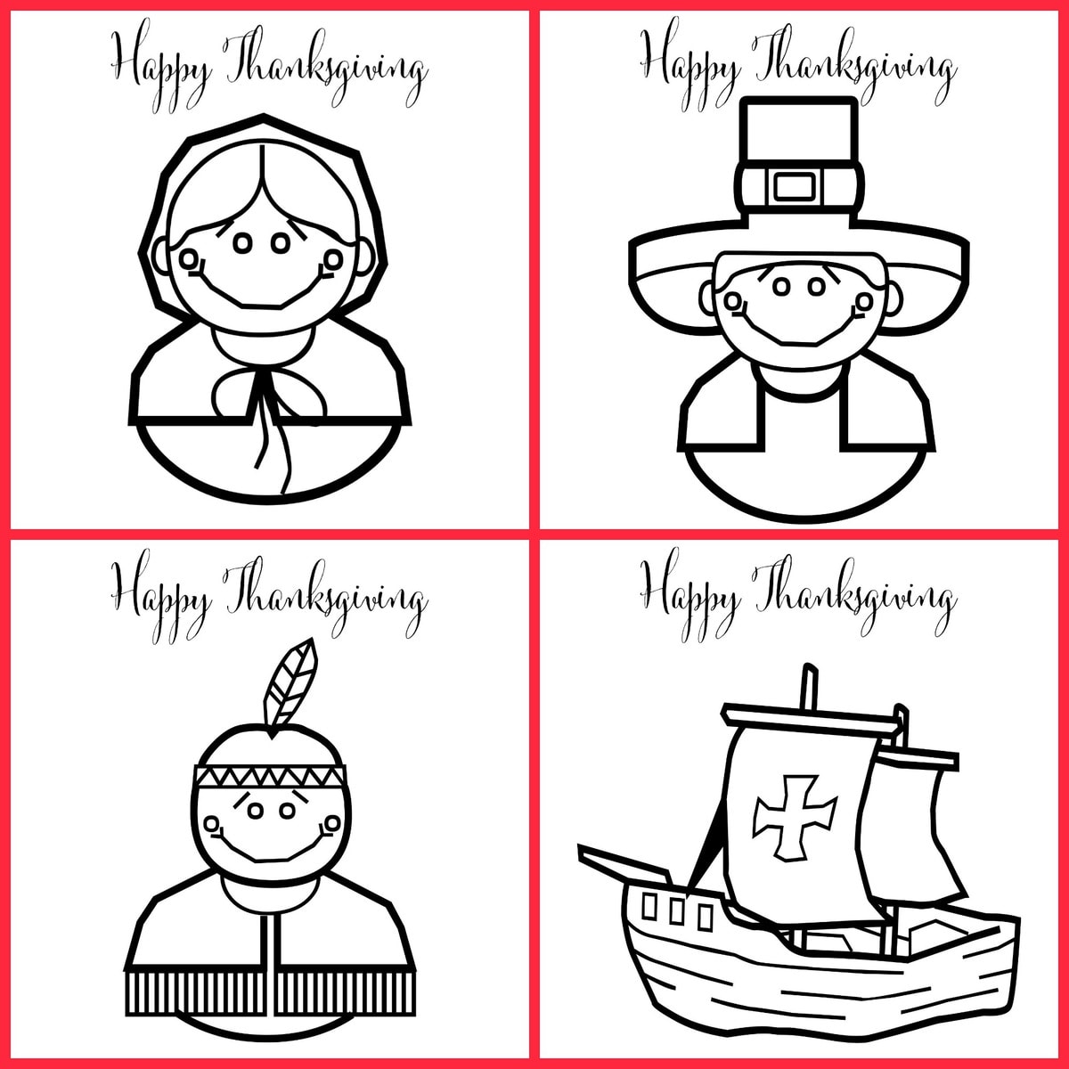 Free Thanksgiving Coloring Pages Lil Luna