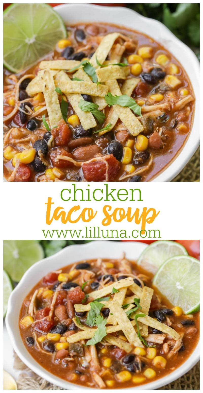 Easy Chicken Taco Soup Recipe - so simple and so good! | Lil' Luna