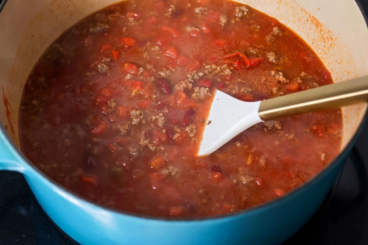 How to make homemade chili process picture.