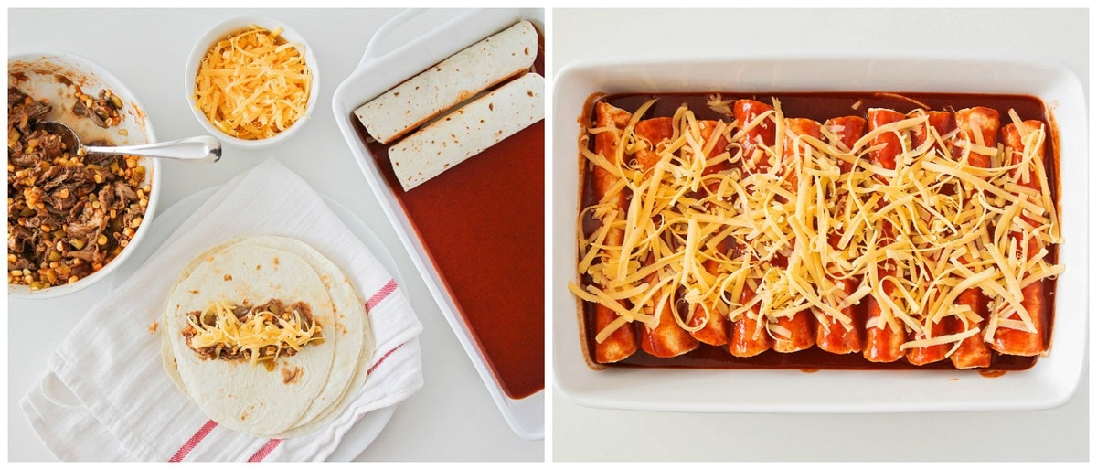 Step by step pictures of how to make Beef Enchiladas