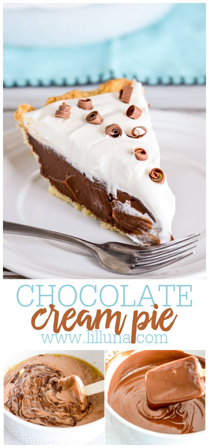 EASY Chocolate Cream Pie Recipe {+VIDEO} | Lil' Luna