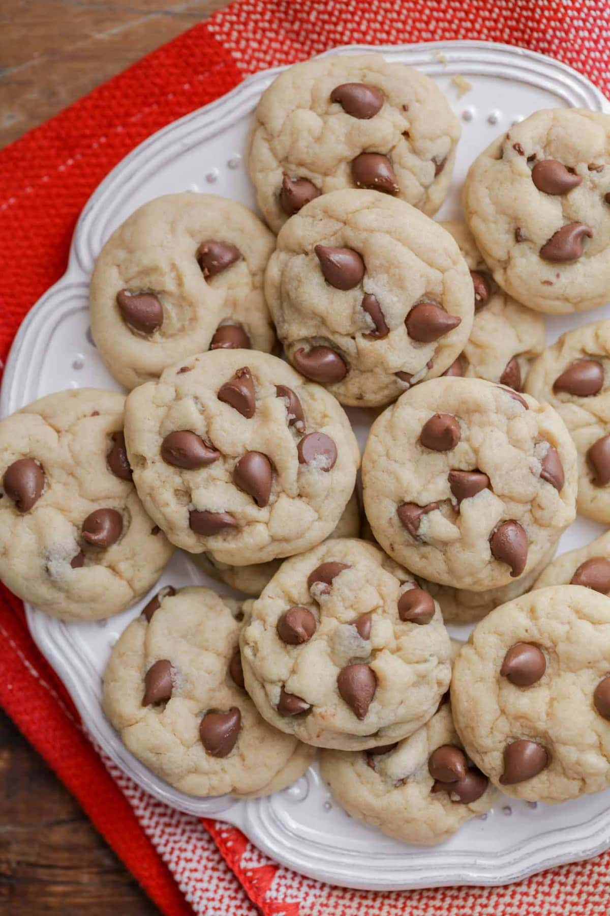 Healthy Chocolate Chip Cookies on a white plate