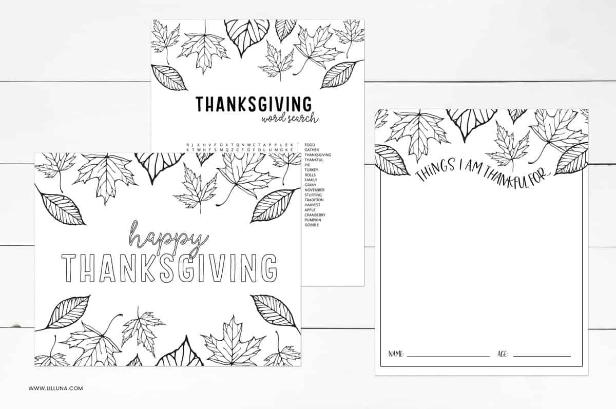 Free Thanksgiving Coloring Pages Lil Luna