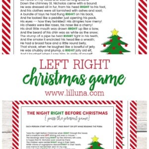 The Left Right Christmas Game {With Story + Print}
