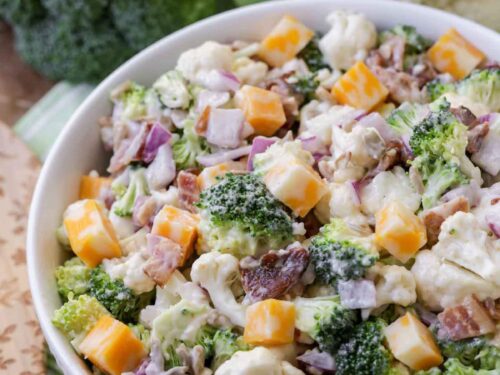 dressing broccoli and cauliflower salad recipe