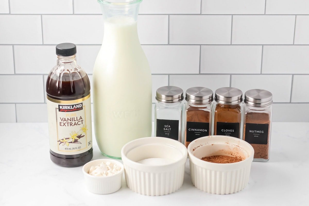 Ingredients for Mexican hot chocolate on counter.