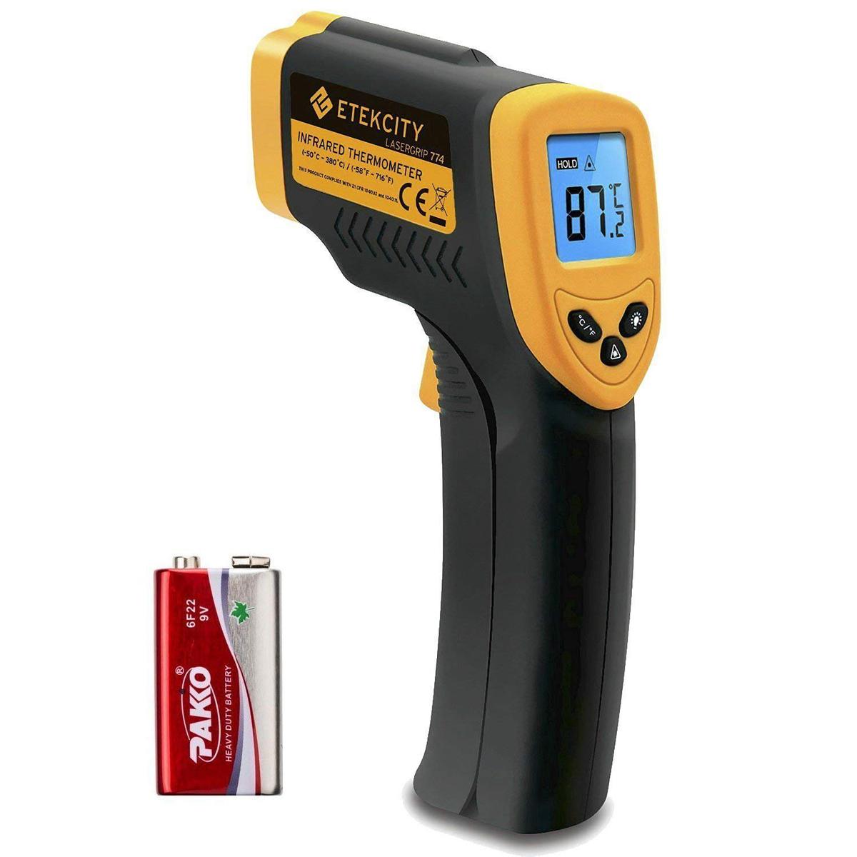 Digital laser infrared thermometer from Amazon.