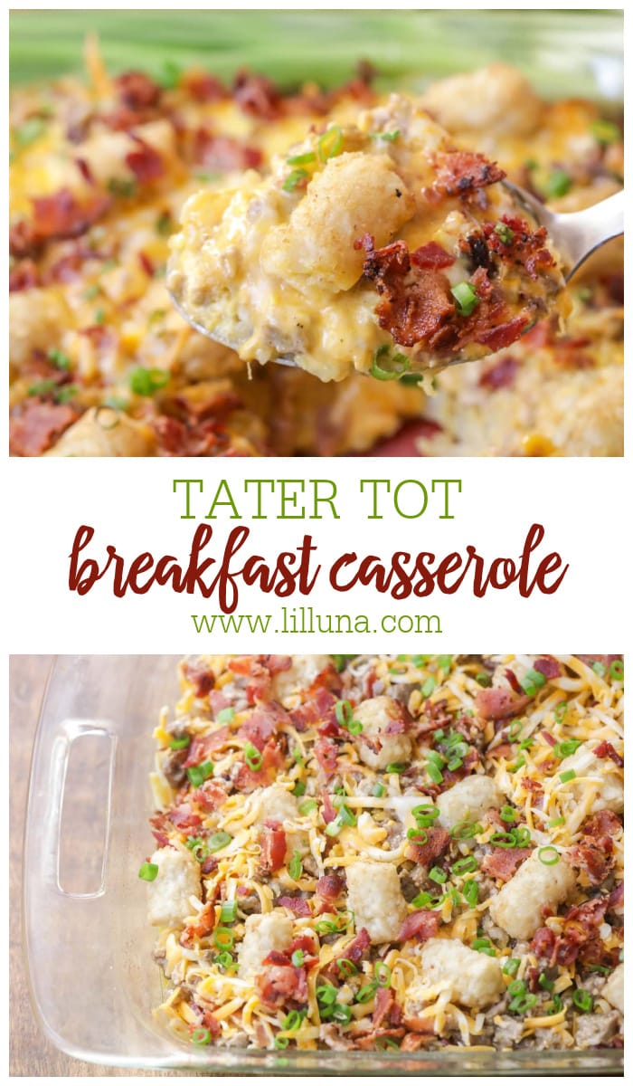 Tater Tot Breakfast Casserole {Quick Prep!} +VIDEO | Lil' Luna