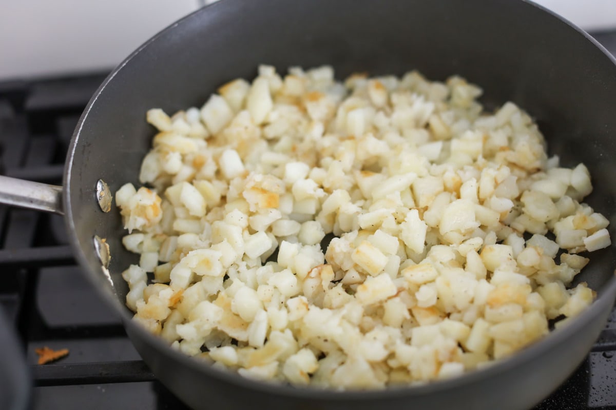 Cubed hashbrowns for Breakfast Burrito Recipe