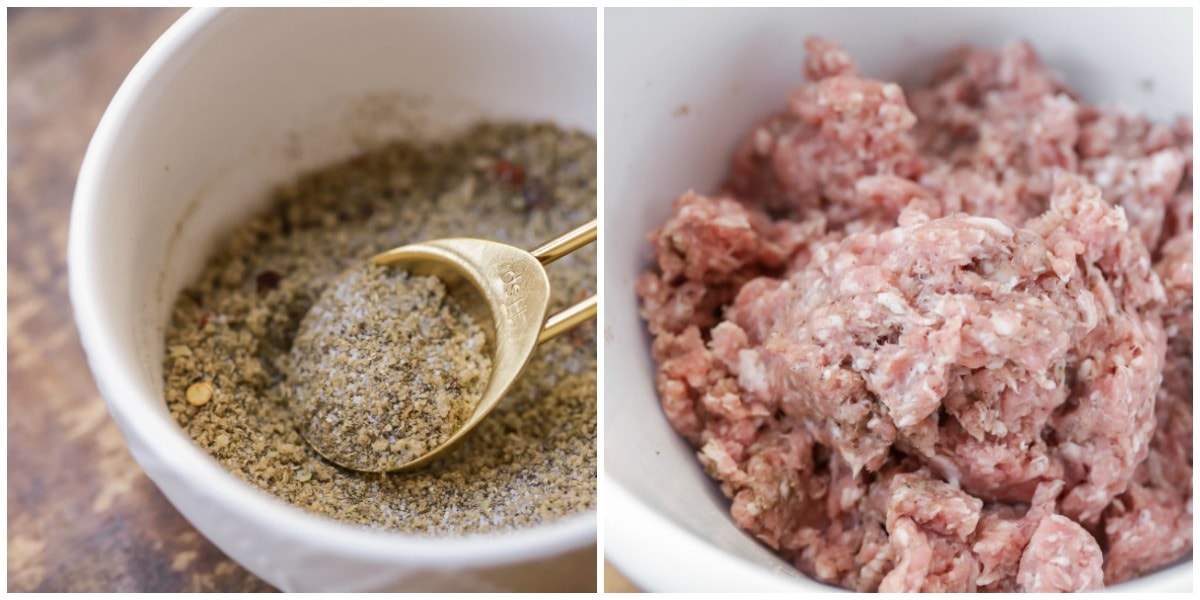 Breakfast Sausage Recipe ingredients in bowl