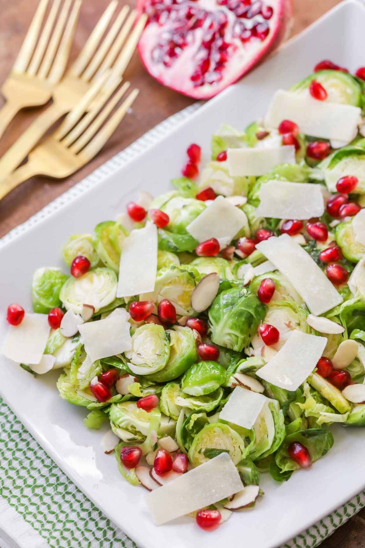 Brussel Sprout Salad Recipe on plate