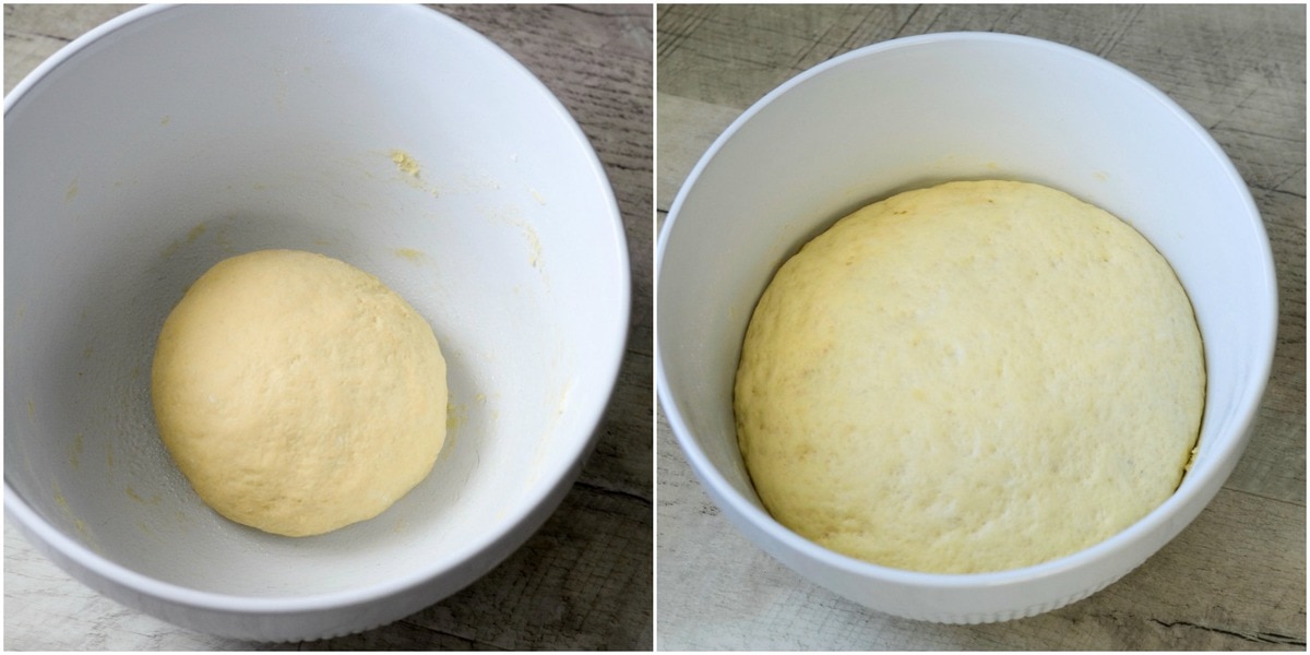 Bread Dough for naan in bowls