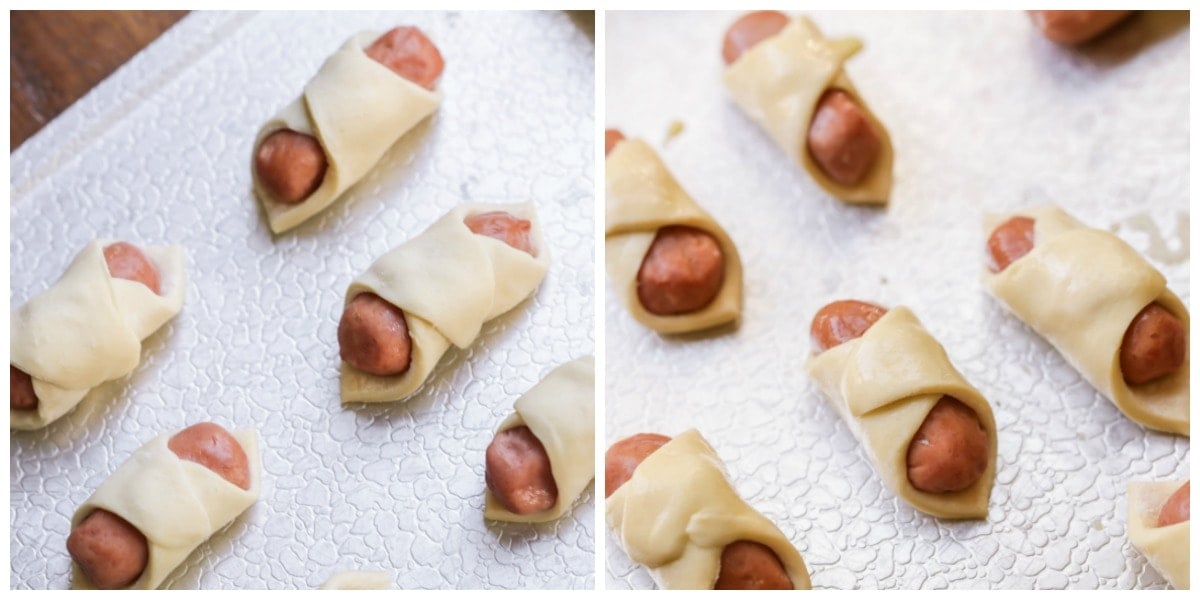 Crescent Roll Pigs in Blanket process pics