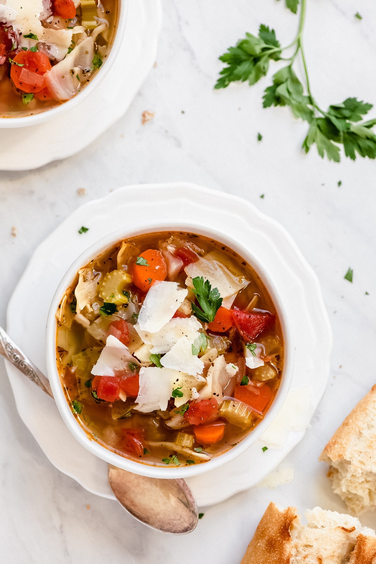 Vegetarian Cabbage soup recipe in bowl