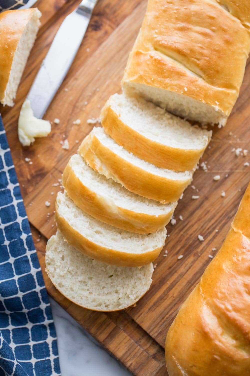 Homemade French bread recipe - sliced up