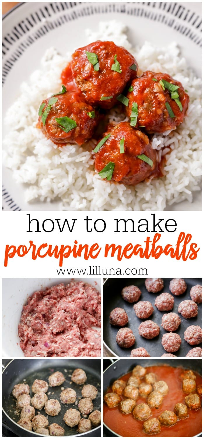 Old-Fashioned Porcupine Meatballs In Tomato Sauce | Lil' Luna