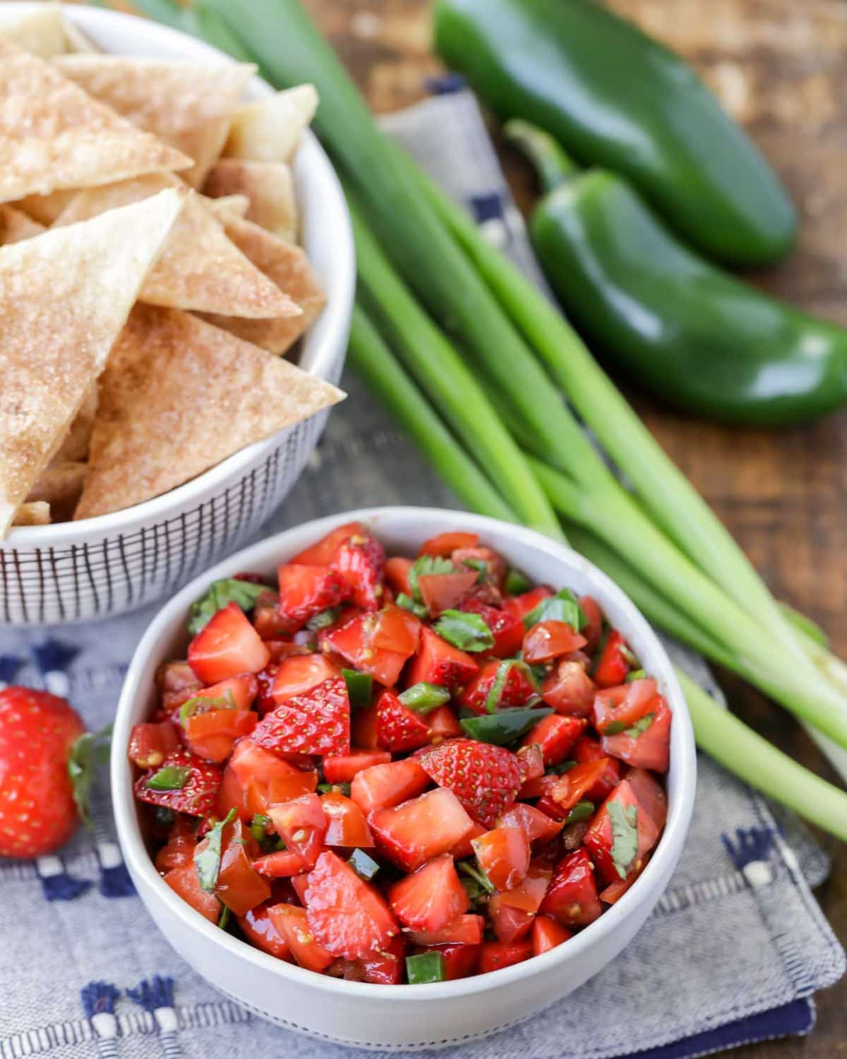 strawberry salsa with cinnamon chips