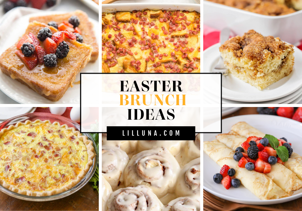 A collage of Easter brunch ideas.