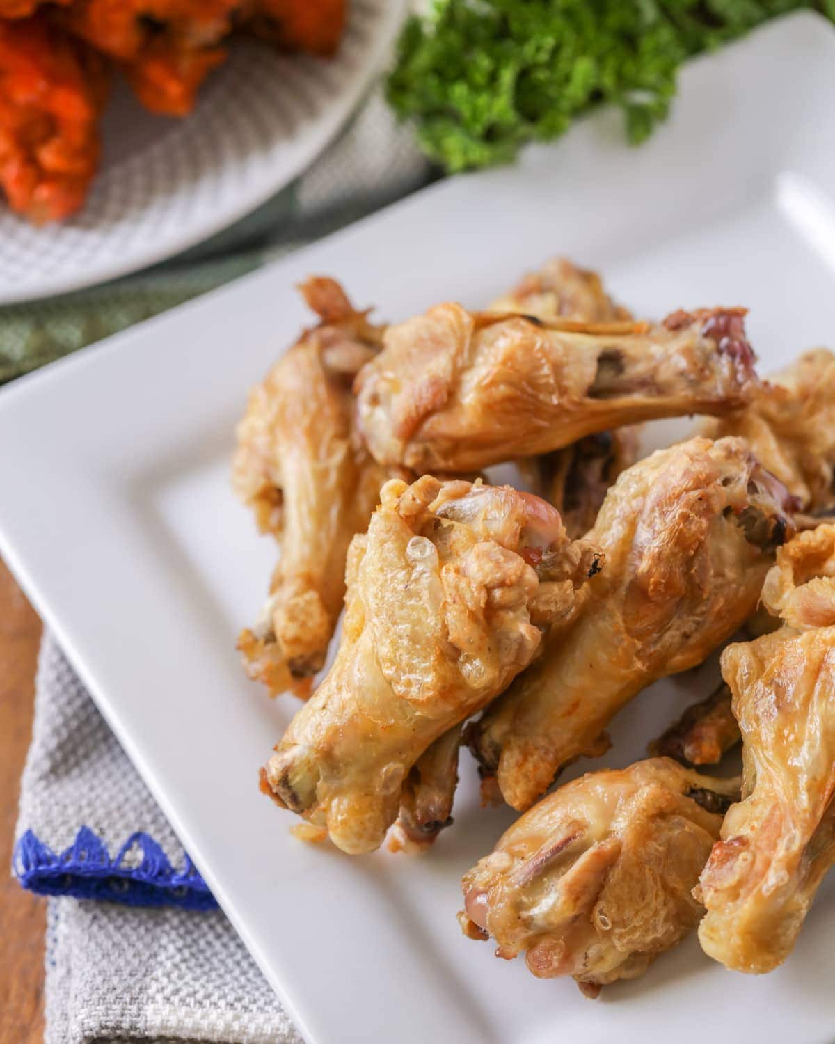 crispy baked chicken wings on a plate