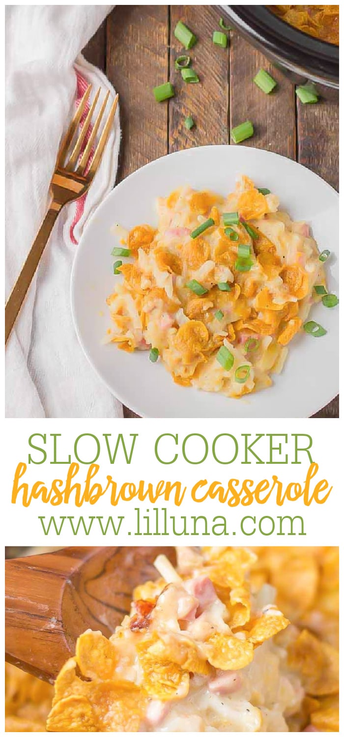 Slow Cooker Hashbrown Casserole {Easy + Cheesy} | Lil' Luna