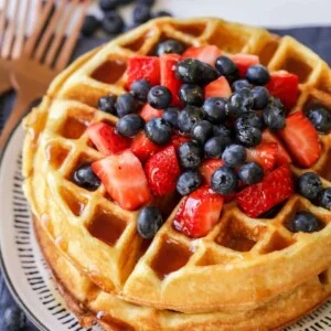 Homemade Buttermilk Waffles {Quick + Easy}