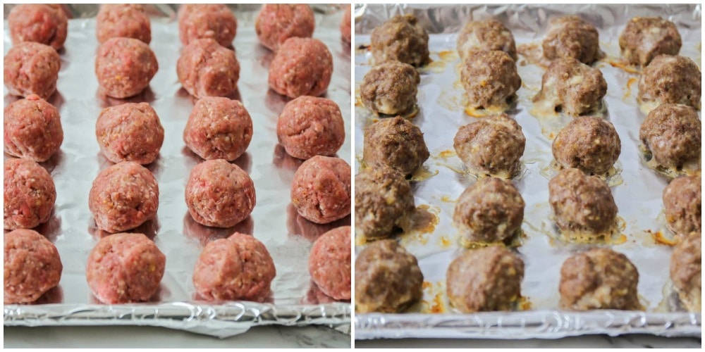 How to make meatballs - on baking sheet