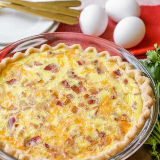 Bacon and Cheese Quiche {10 Minute Prep!} | Lil' Luna