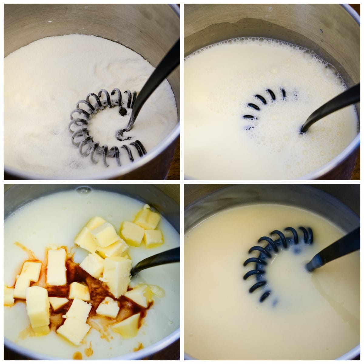 process pictures for making sugar cream pie filling