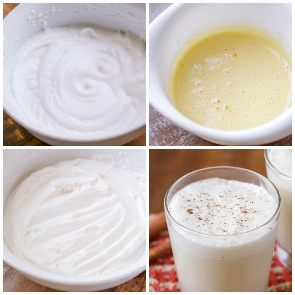Step by step photos of how to make eggnog