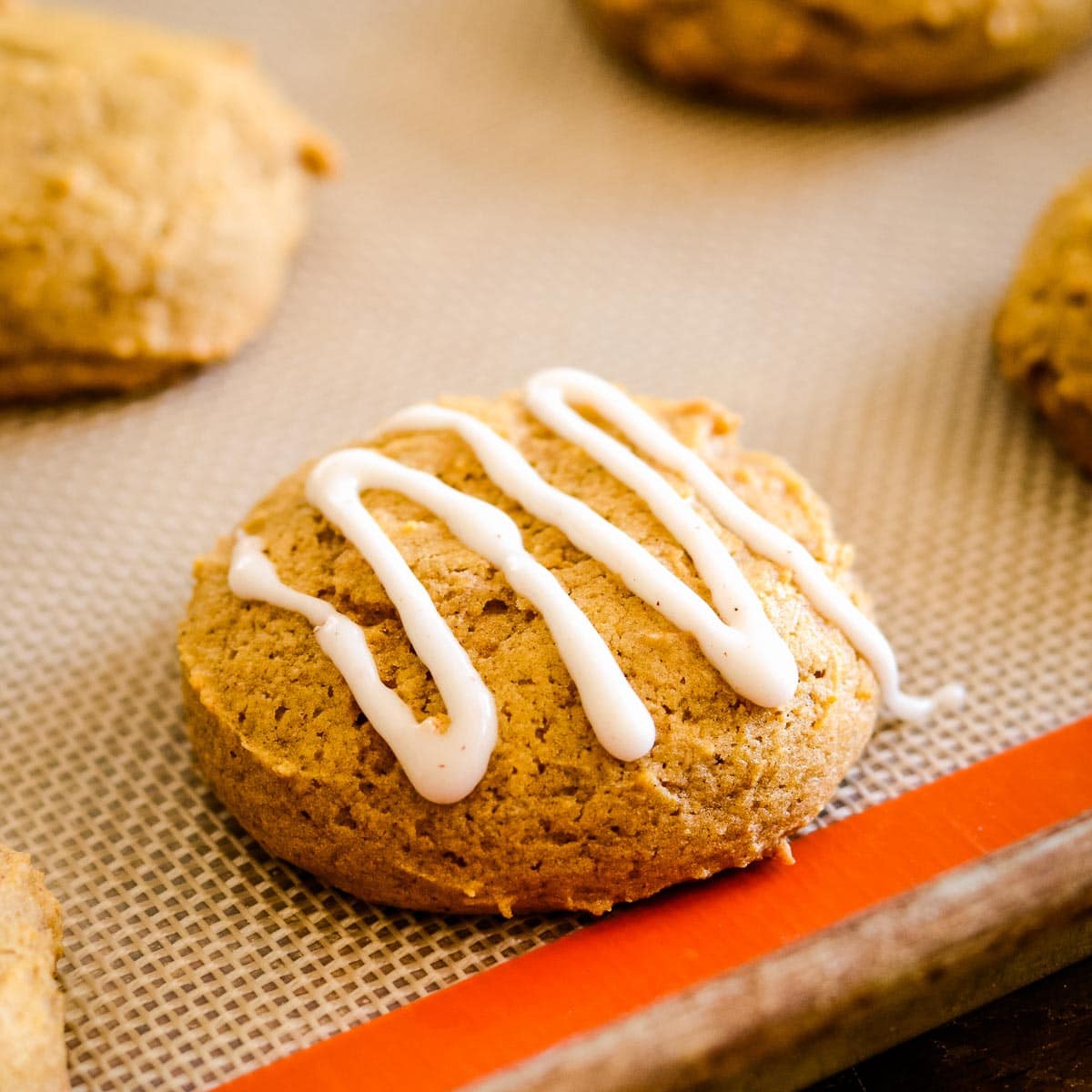 Pumpkin Cookies with cinnamon icing