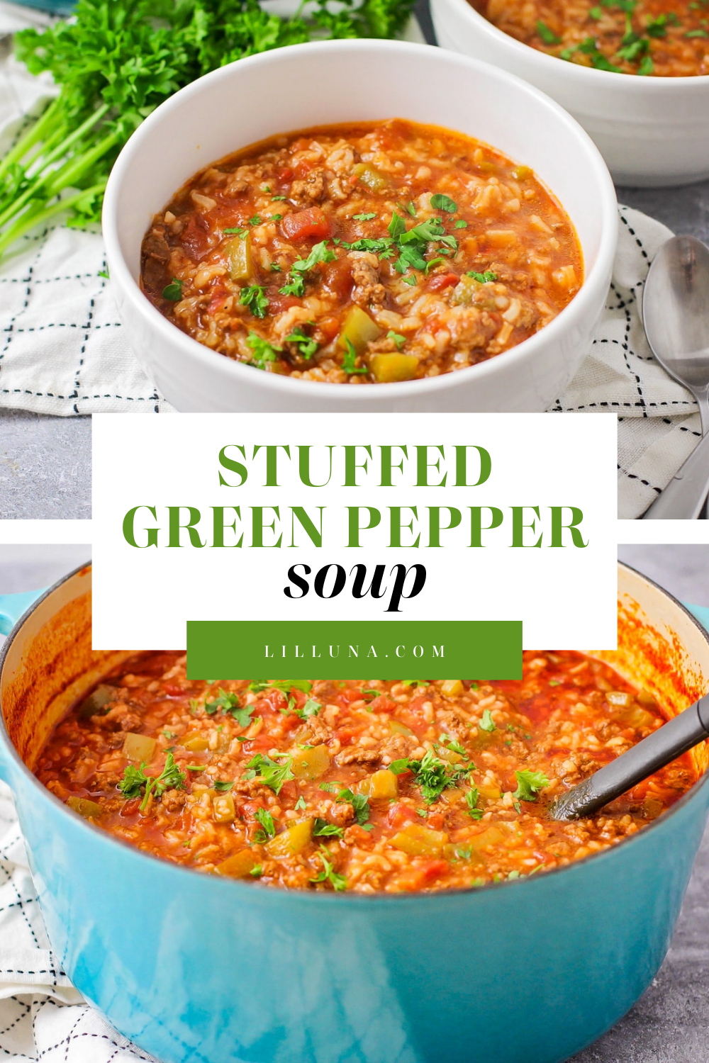 Stuffed Green Pepper Soup | Lil' Luna