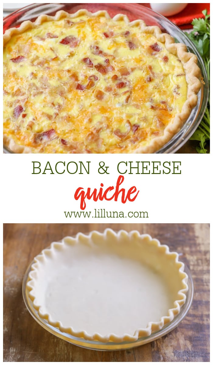 Bacon and Cheese Quiche {10 Minute Prep!} Lil' Luna