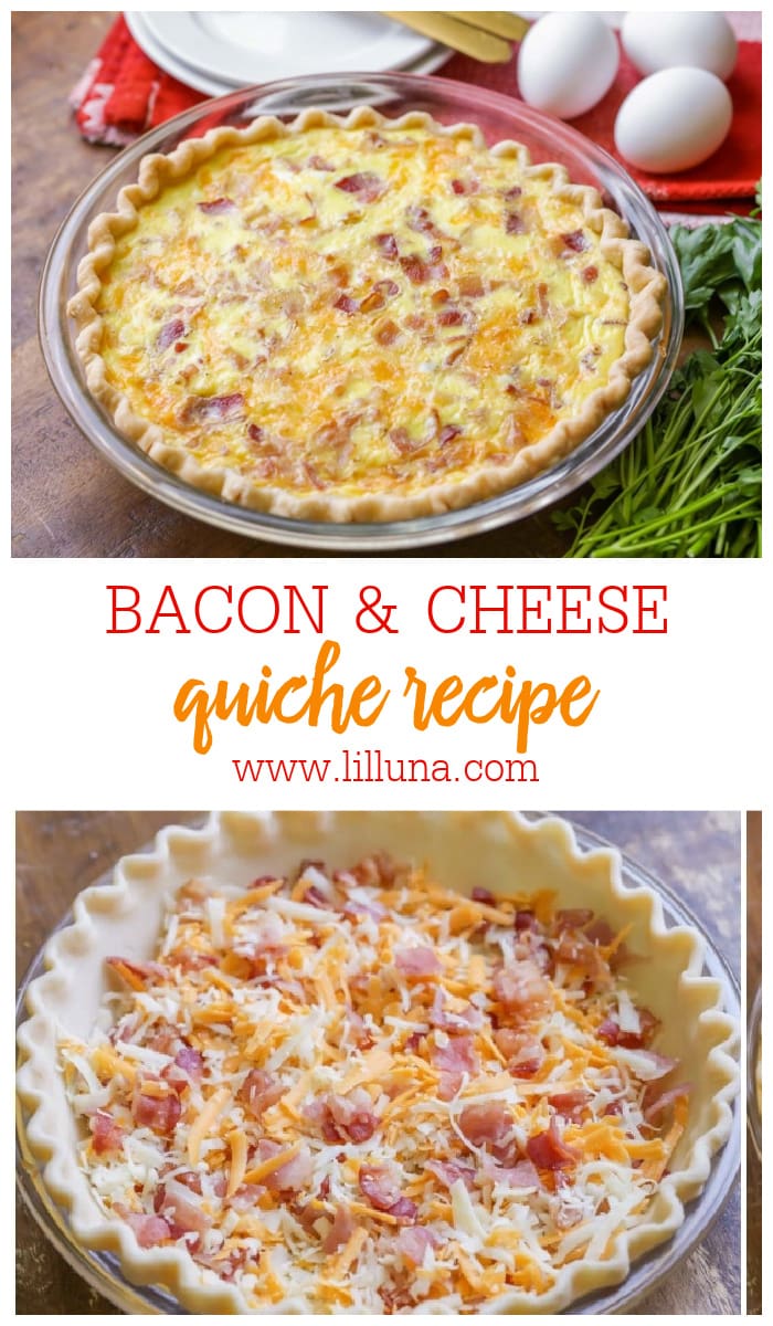 Bacon and Cheese Quiche {10 Minute Prep!} | Lil' Luna