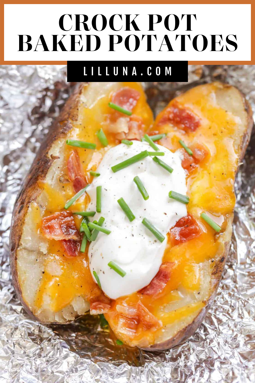 Crock Pot Baked Potatoes {5 Minute Prep!} | Lil' Luna