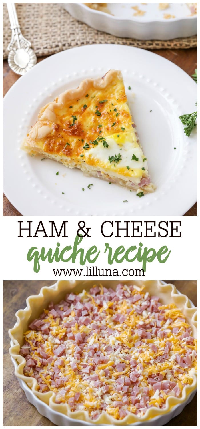 Ham and Cheese Quiche {15 Minutes Prep!} +VIDEO | Lil' Luna