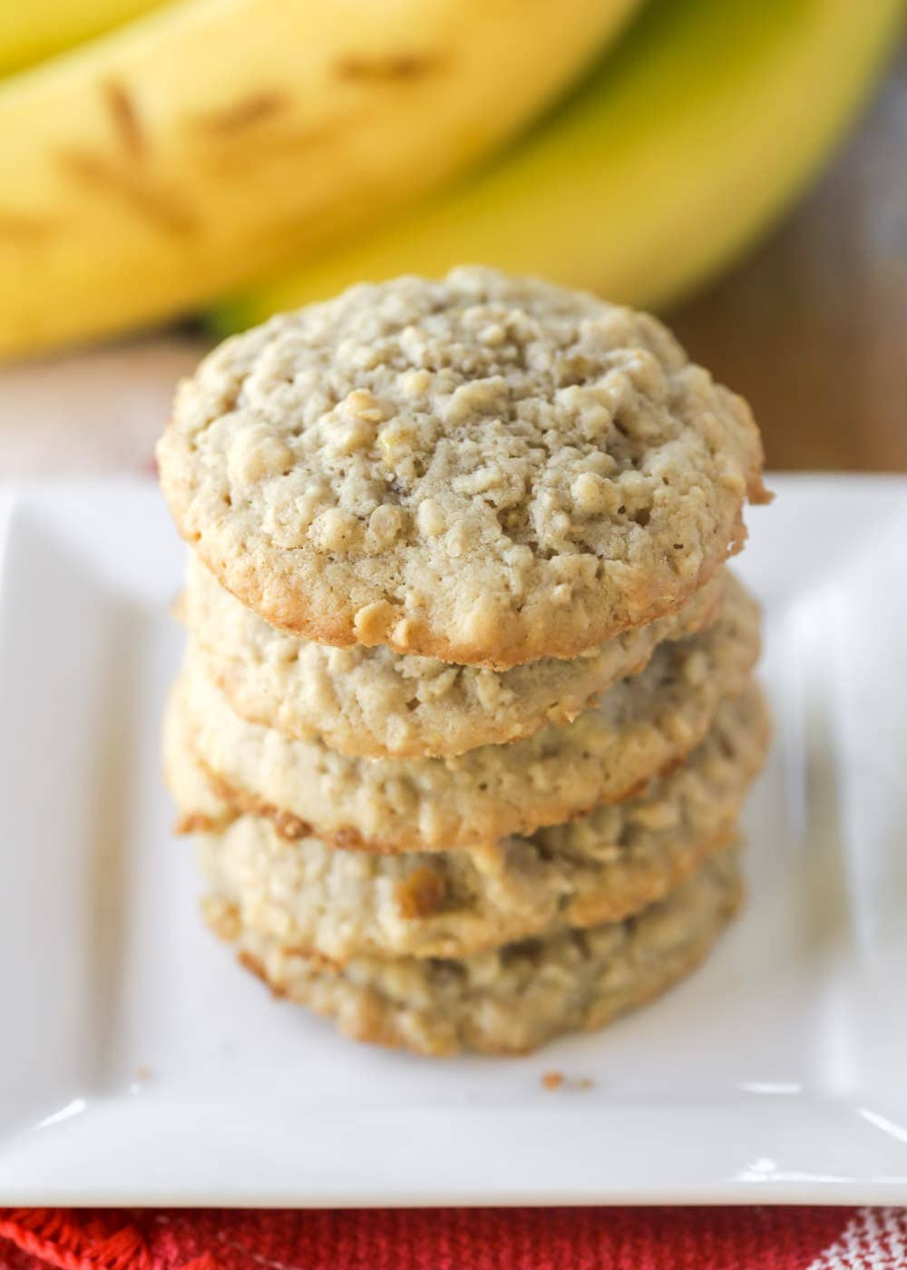 close up of banana oatmeal cookie recipe