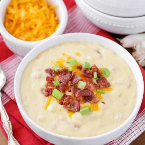 Cheesy Potato Soup (Stove Top Recipe) - Recipes That Crock!