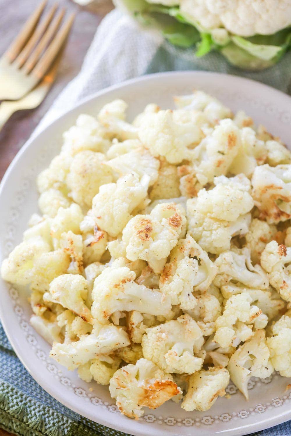 oven roasted cauliflower on a plate