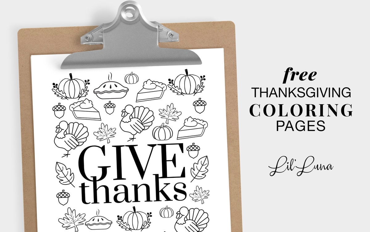 Thanksgiving coloring pages graphic.