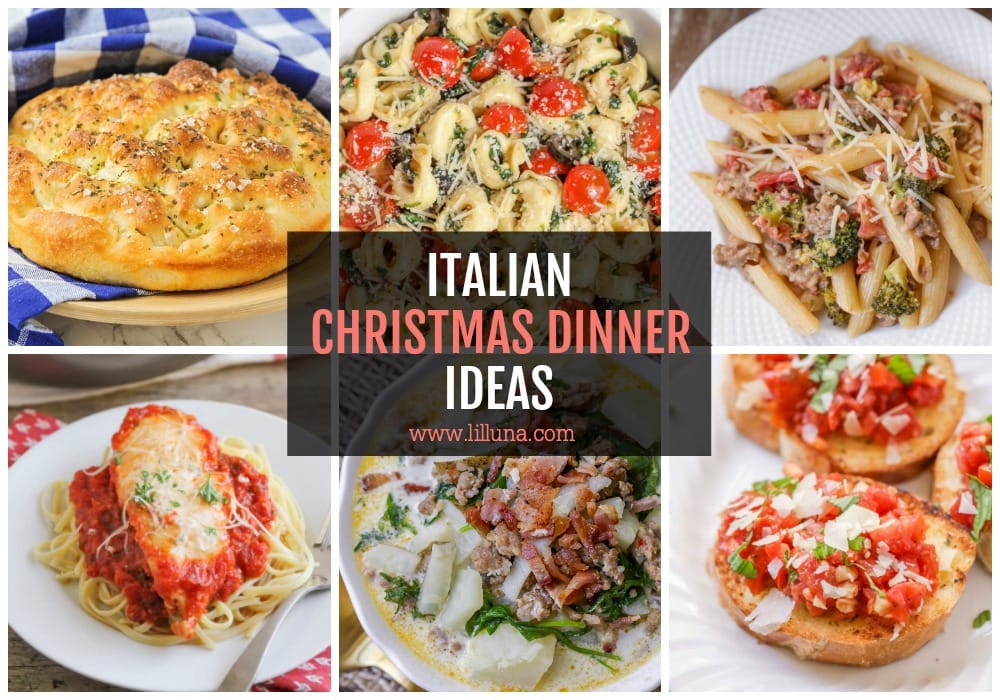 Collage of Italian Christmas Dinner Ideas