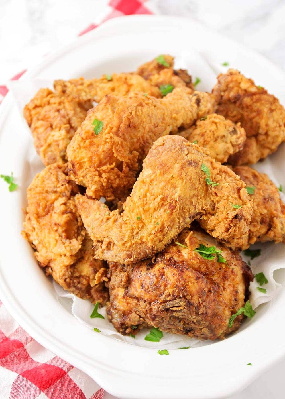 Serve candied sweet potatoes with fried chicken.