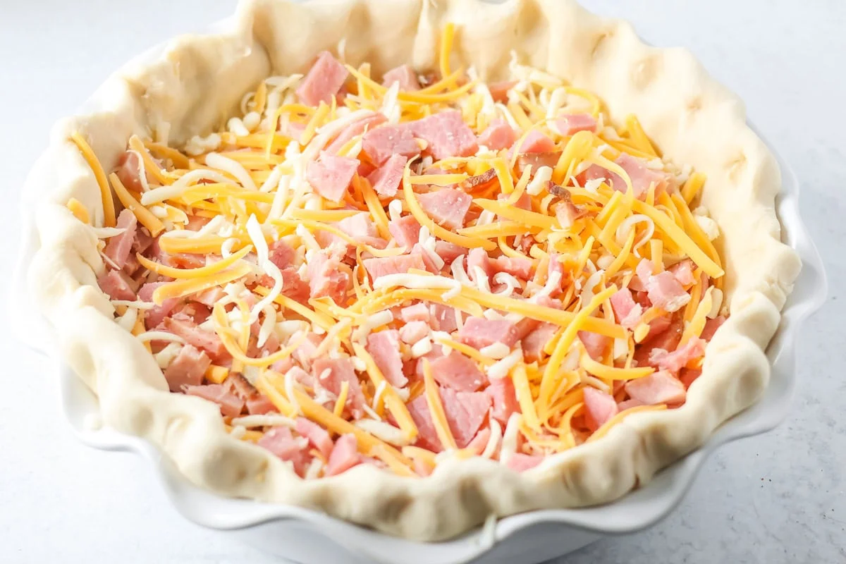 Ham and cheese in pie crust.