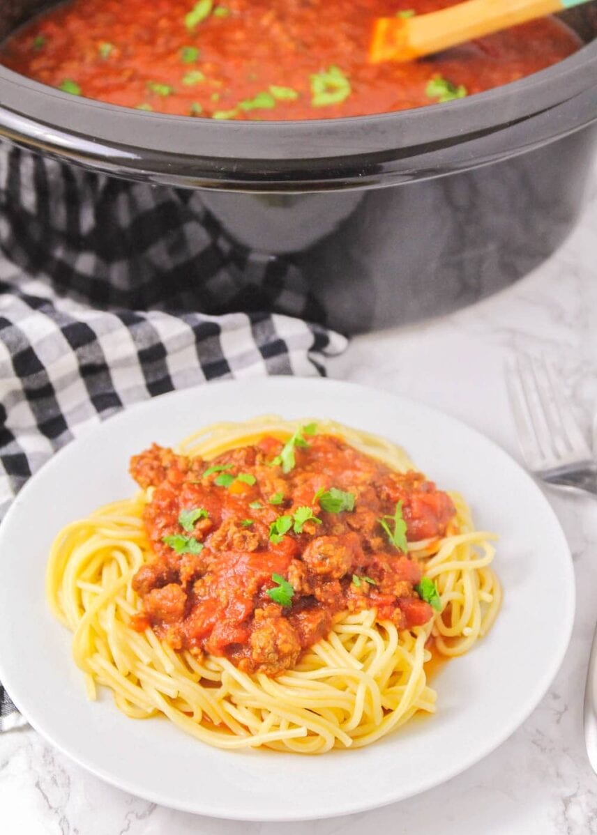 Easy Crock Pot Spaghetti Recipe Lil Luna