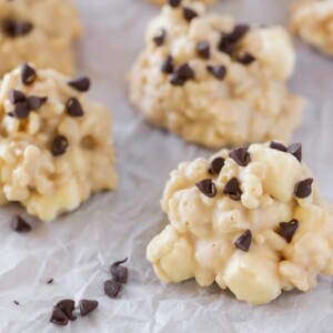 Avalanche cookies on parchment paper.