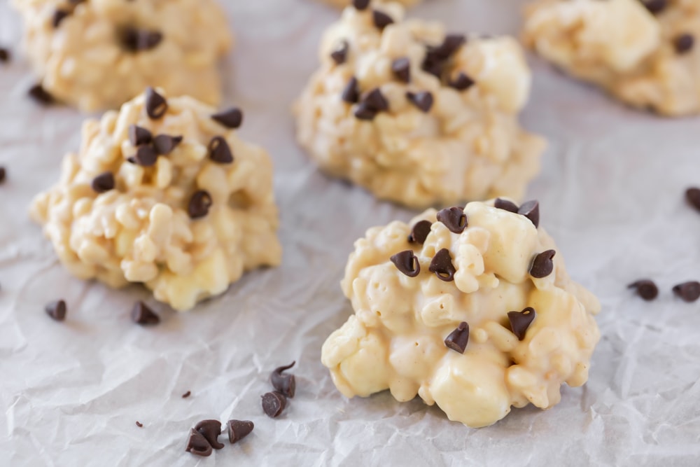 Easy cookie recipes - avalanche cookies cooling on wax paper.