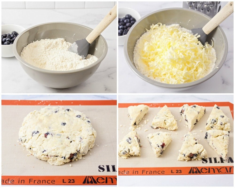 Step by step photos of how to make scones