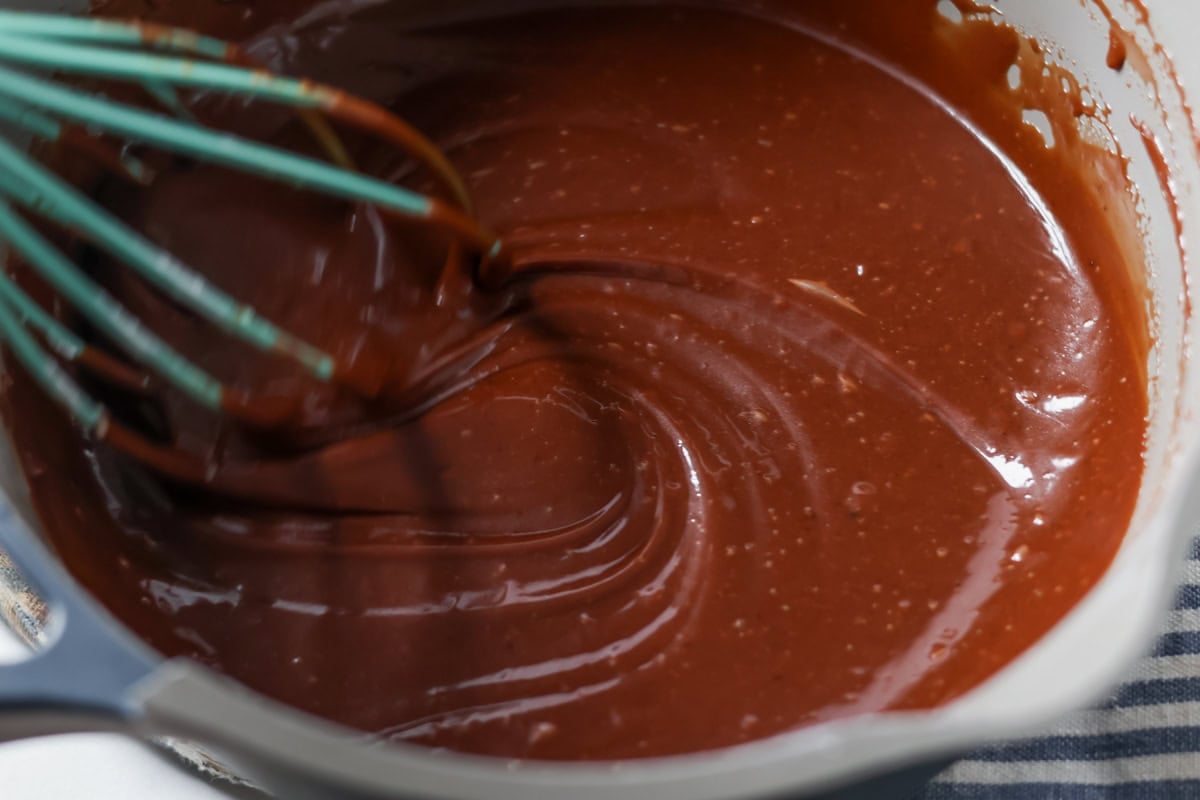 Icing for sheet cake cookies in bowl.