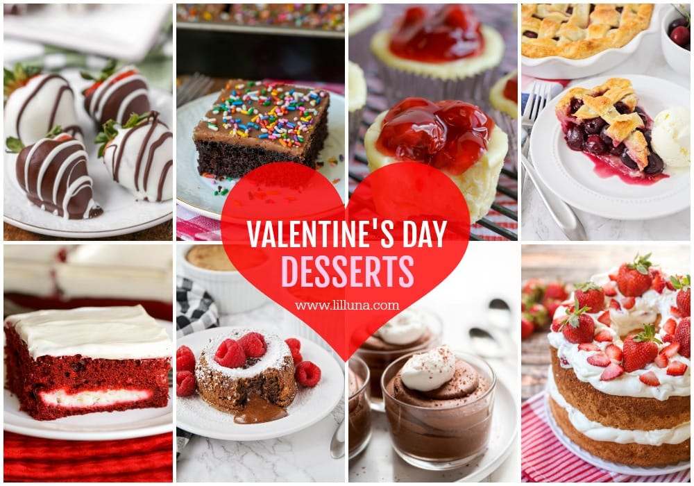 Valentines day desserts collection.