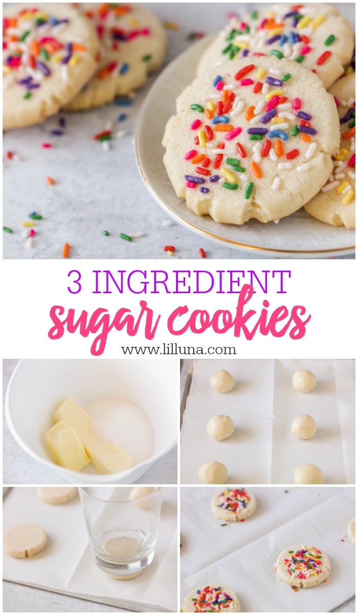 {3 Ingredient} Sugar Cookies | Lil' Luna