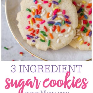 3 Ingredient Sugar Cookie Recipe {So Easy!} | Lil' Luna